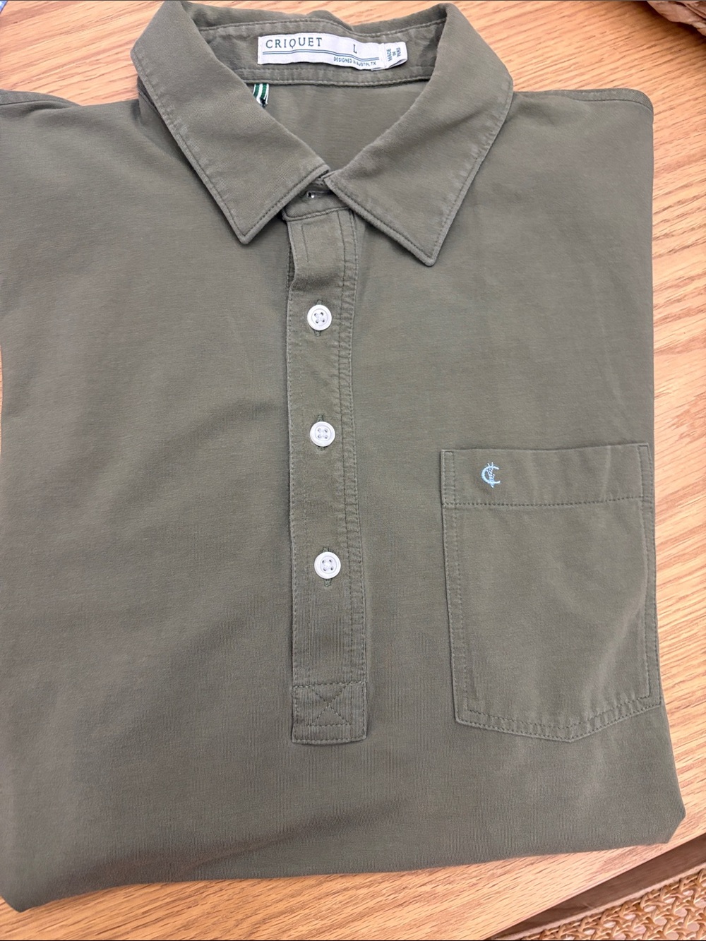 Criquet Olive Green Polo with Chest Pocket